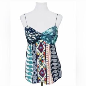 TIBI 100% Silk Multicolored Printed Camisole Tank Size 6